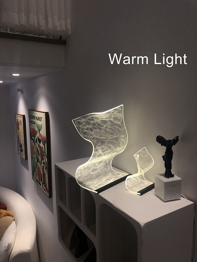 LYF Acrylic LED Table Lamp Stepless Dimming USB Charging Touch Switch Control