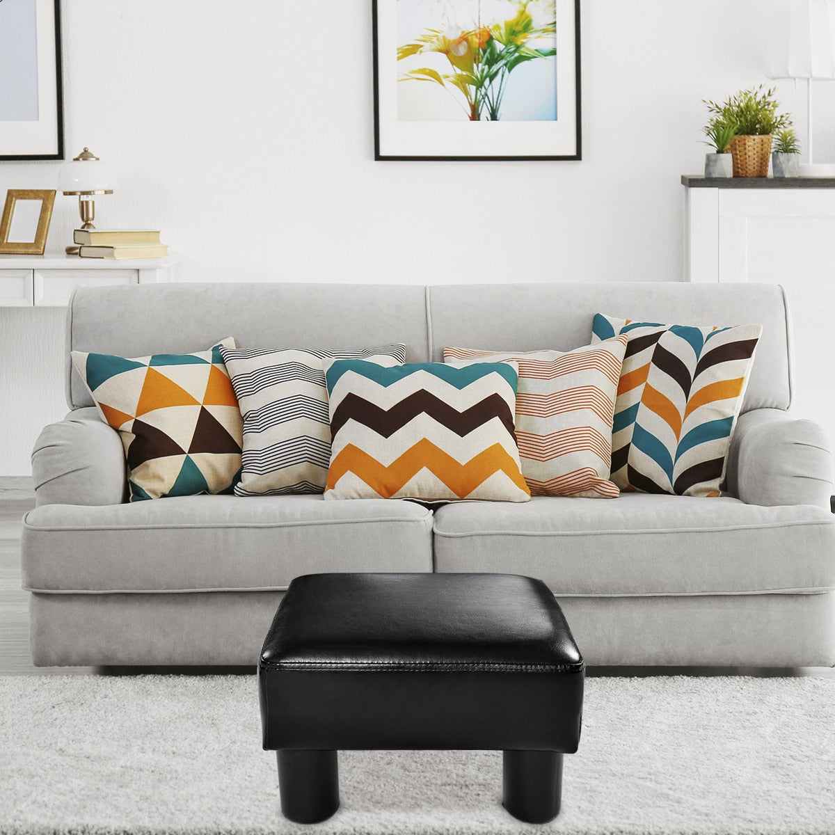 Viljar - Leather Chair Ottoman Small Stool Footrest Bar Stool