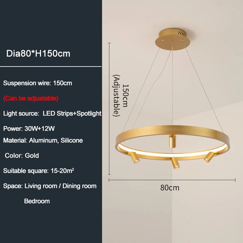 Ylk Black/Gold Spotlight Chandelier