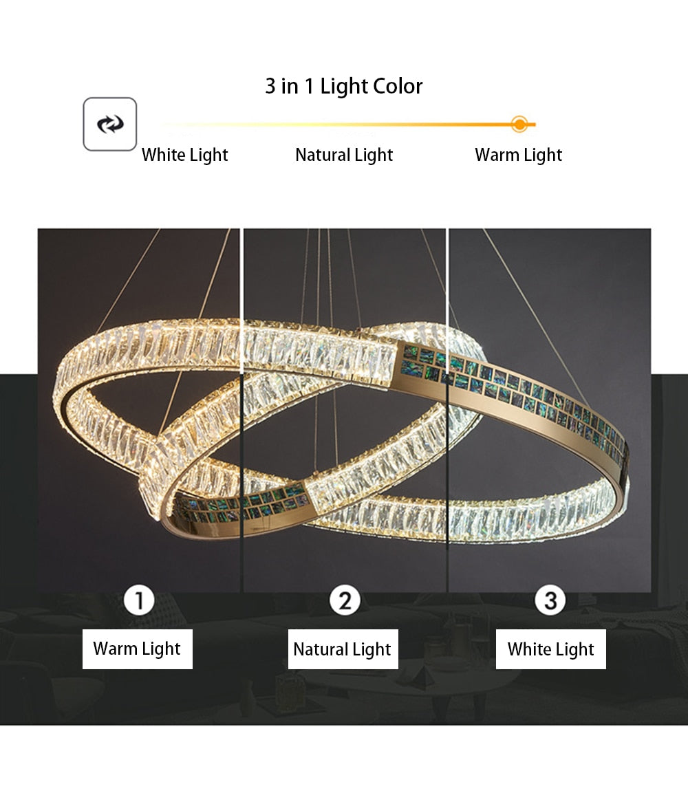 MAK Wall/Pendant Chandelier Luxury Hanging Lights Polished Shell High-end Ring Design