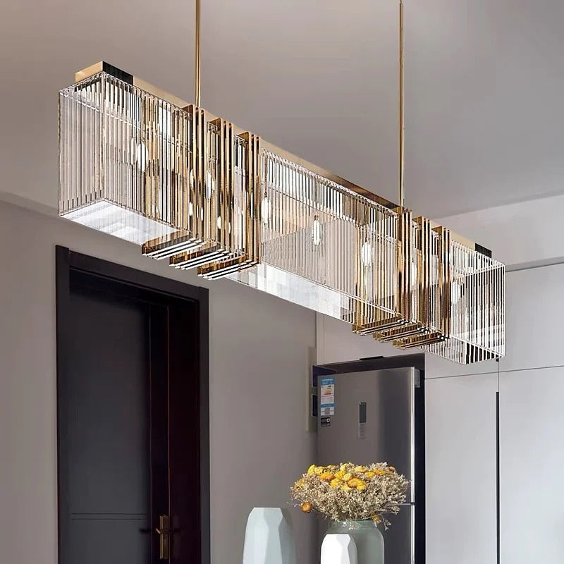 IIS Stainless Steel Hanging Pendant Light Crystal