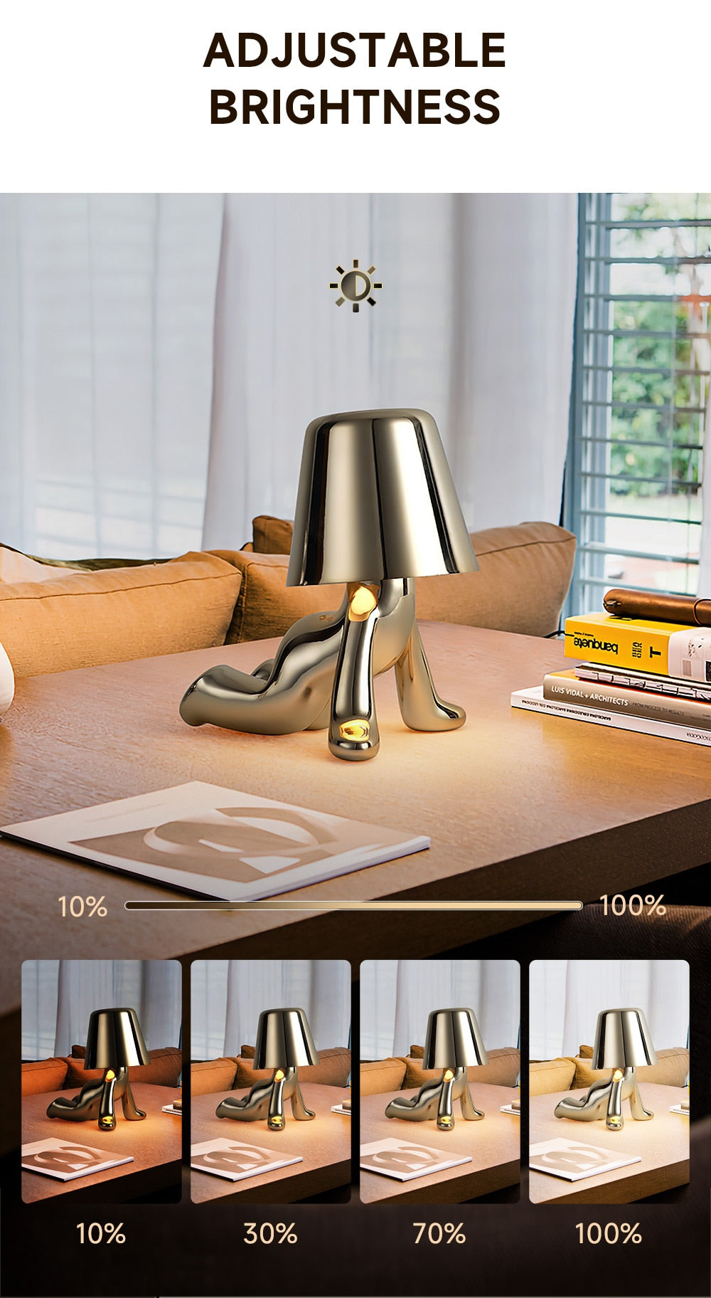 PQ Golden/Silver Statuette LED Aluminum