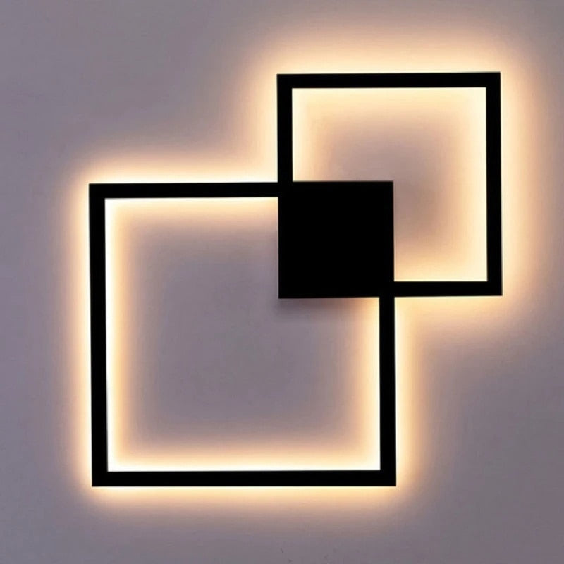 IIS Minimalist Wall Lamp Dimmable  Black White Square Sconces