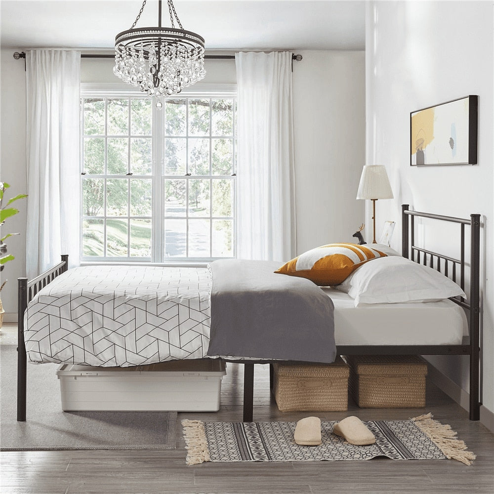 Birk - Queen Size Bed Frame Metal Bed Frame Queen Bed Frame with Storage