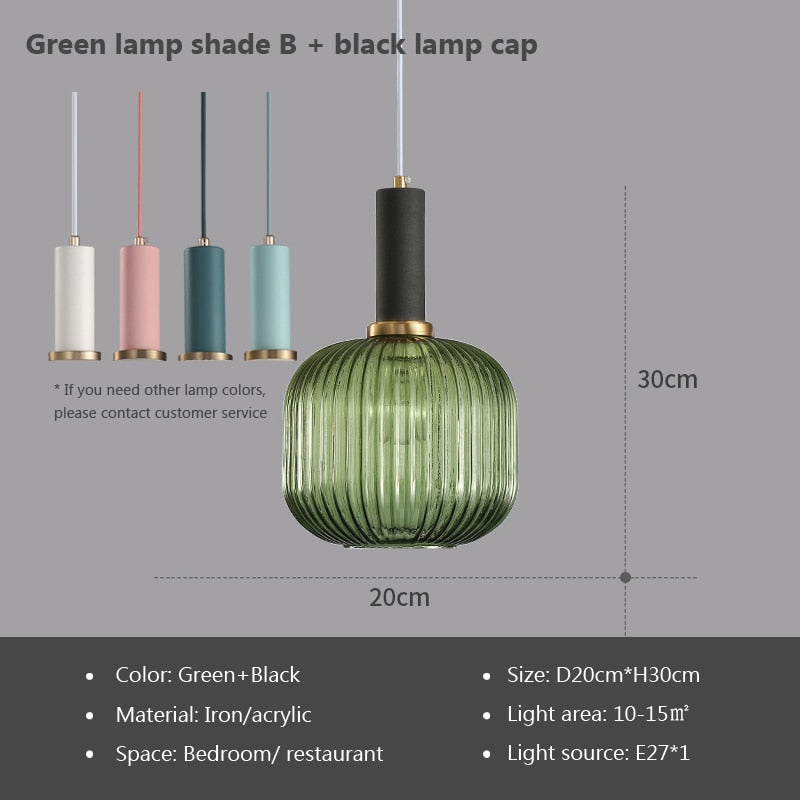 Wad Nordic Colorful Glass Pendant Light