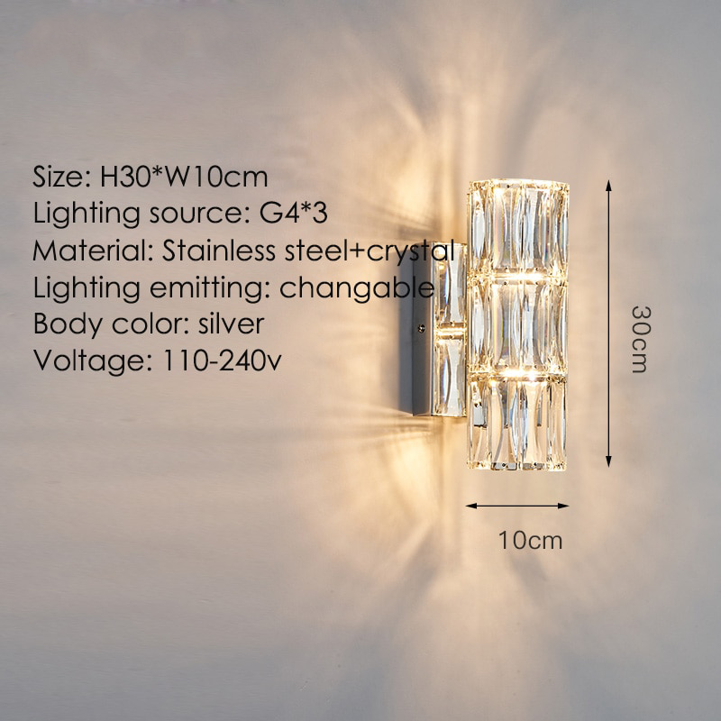 IIS Modern Wall Lamp Interior Lighting Silver Finish G4 Wall Fixture