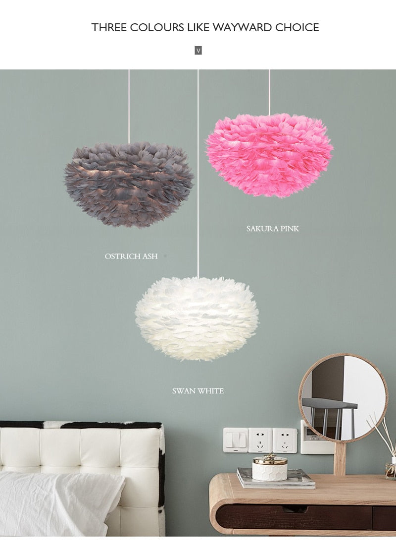 IIS Silki Feather Pendant Light Hanging Ceiling Light