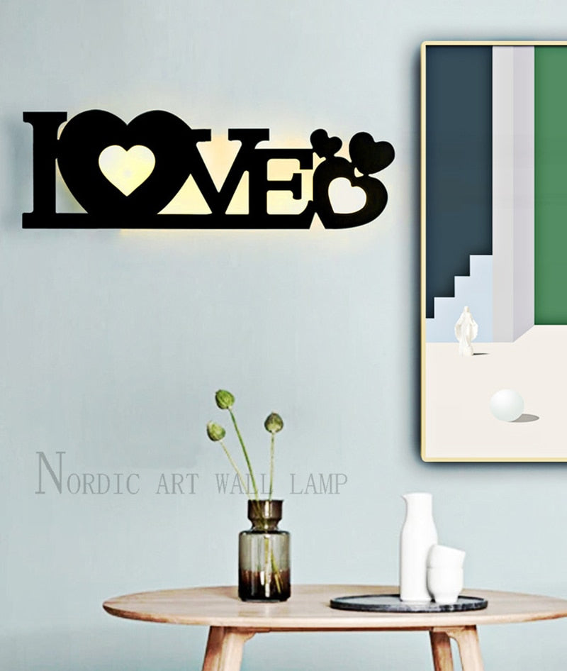 GRN HOME-FAMILY-LOVE Logo Creative Modern Acrylic Wall Lamp
