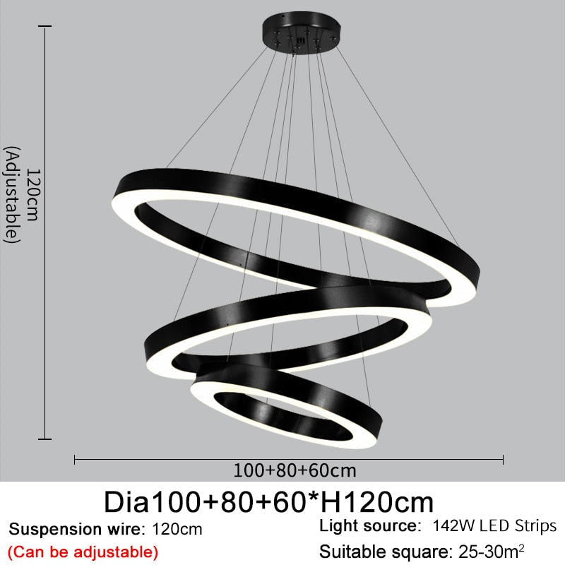 Ylk Bosque Black Ring Chandelier