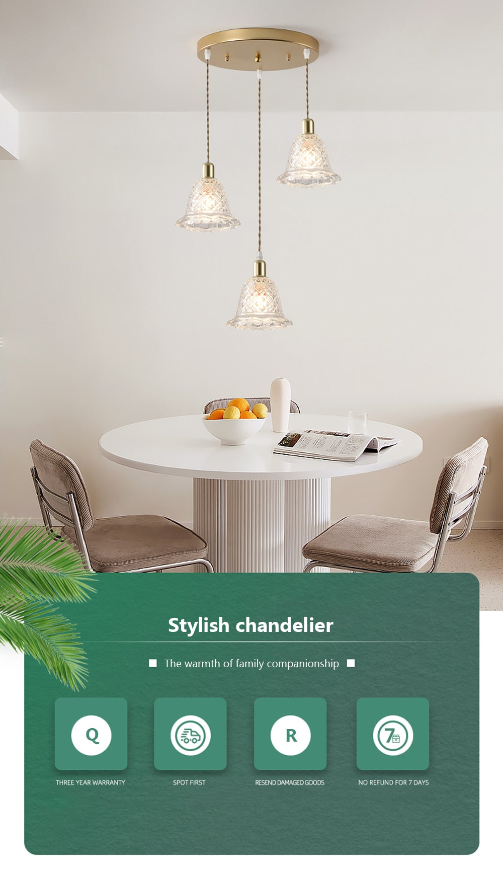 Wad Nordic Glass Pendant Light