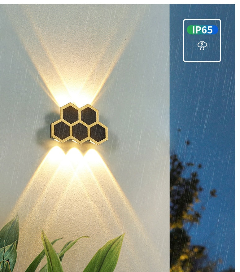 WIN LED Waterproof Hexagonal Outdoor IP65 Wall Light Up And Down Double-headed