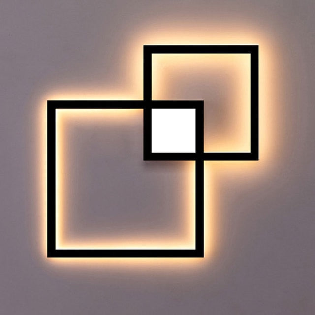 IIS Minimalist Wall Lamp Dimmable  Black White Square Sconces