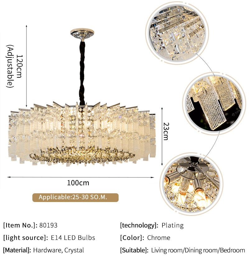 Ylk Wren Elegant Crystal Chandelier