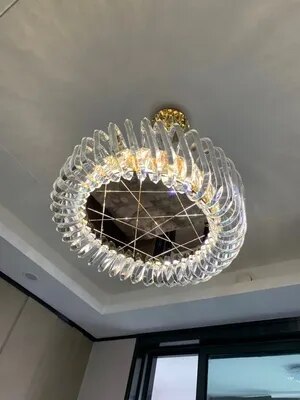 Kolia Art Deco Crystal Glass LED Dimmable Ceiling Chandelier