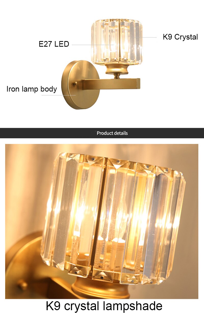 BAN Briony Crystal LED Wall Lamp