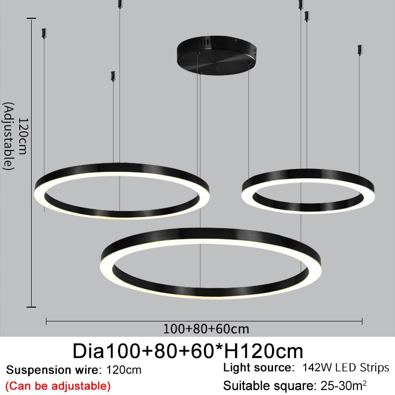 Ylk Bosque Black Ring Chandelier