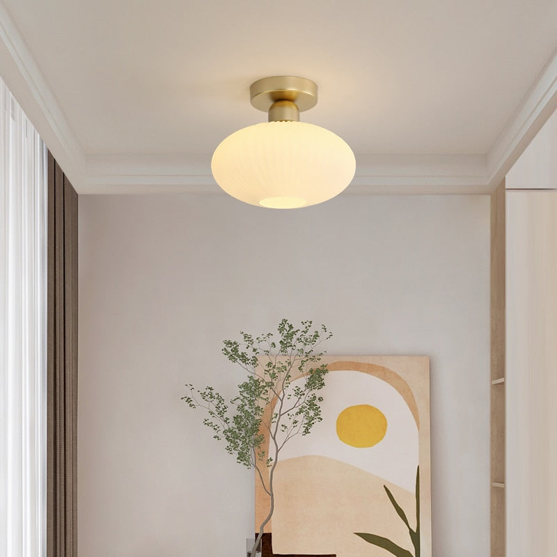 Wad Japanese-Style Glass Ceiling Lamp