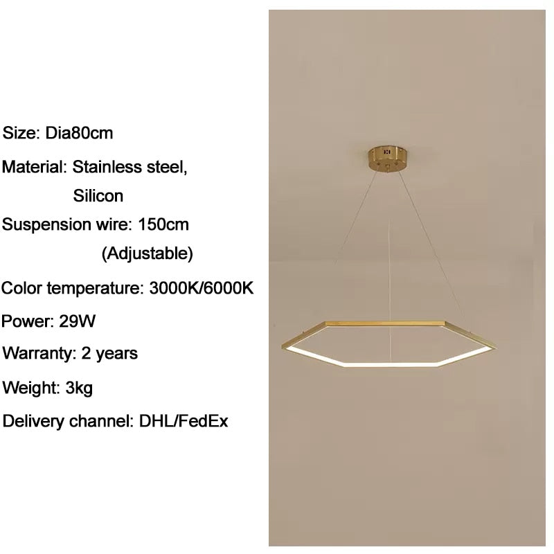 Ylk Hexagon Home Decor Light Fixture