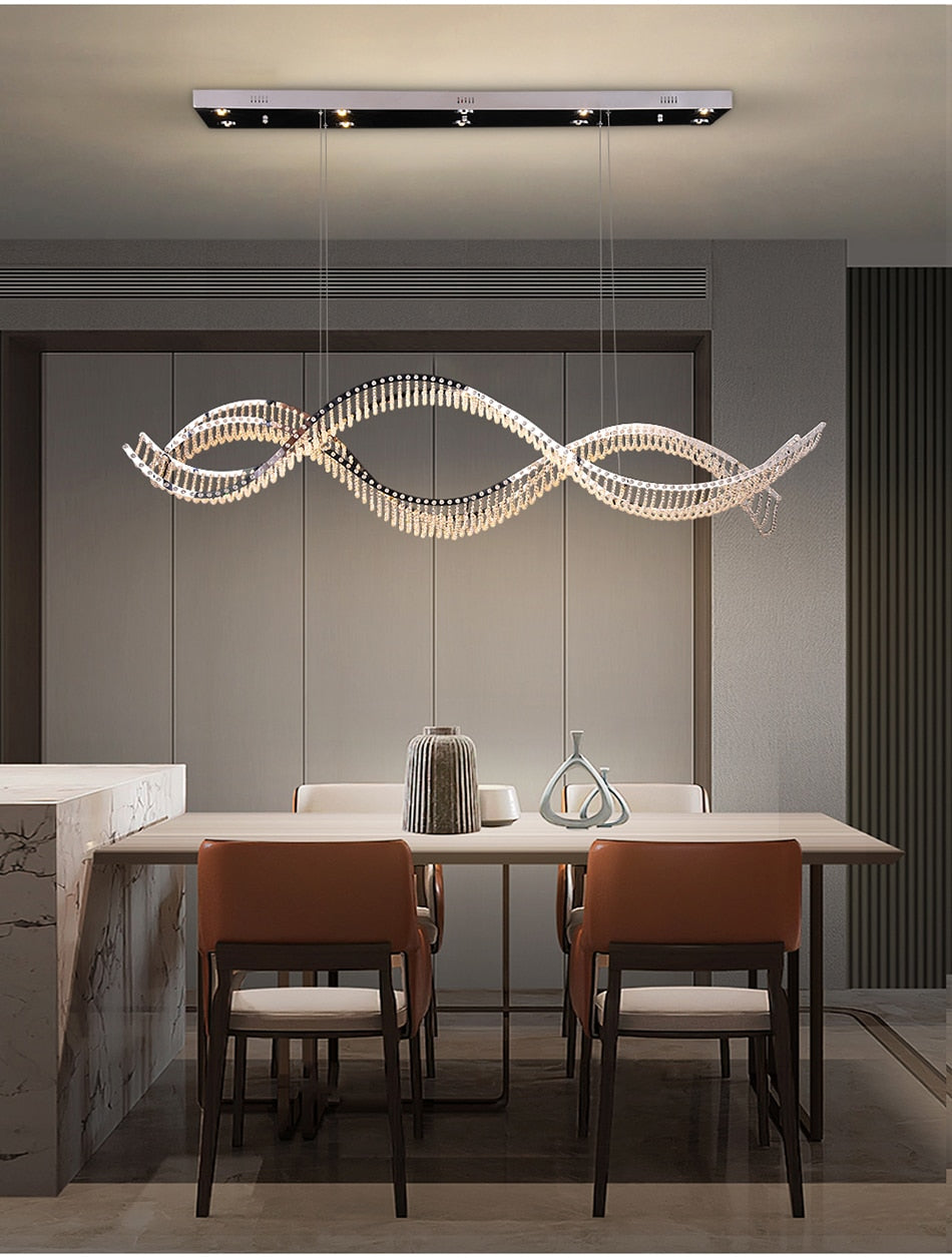 Ylk Large Wave Design Chandelier