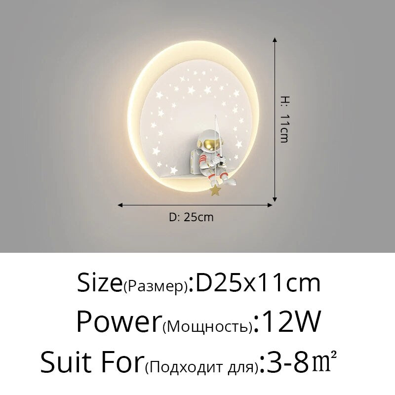MAV Kid's room creative Wall Lamp Stars Projection Astronaut Decoration