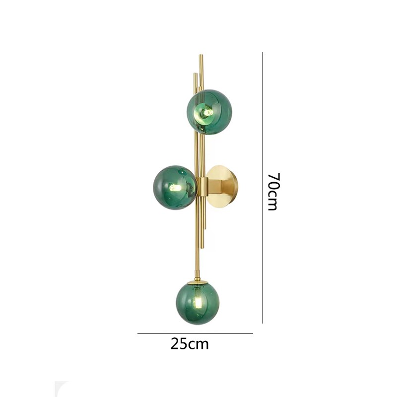 OUD Shadowcaster Green White Glass Ball Wall Lamps