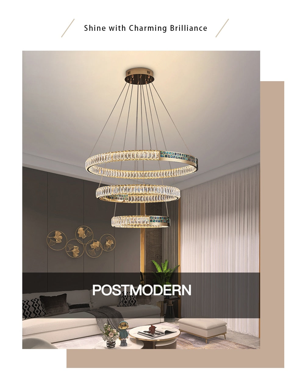 MAK Wall/Pendant Chandelier Luxury Hanging Lights Polished Shell High-end Ring Design