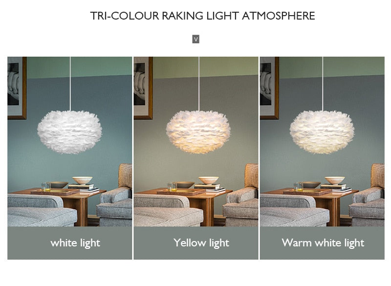 IIS Silki Feather Pendant Light Hanging Ceiling Light