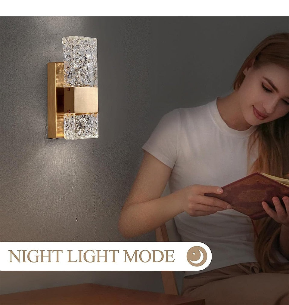 IIS Modern Crystal Lighting with Remote for Bedroom Living Room Hallway Bathroom Vanity