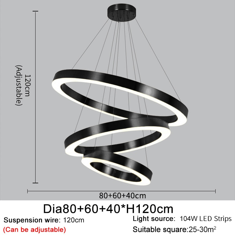 Ylk Bosque Black Ring Chandelier