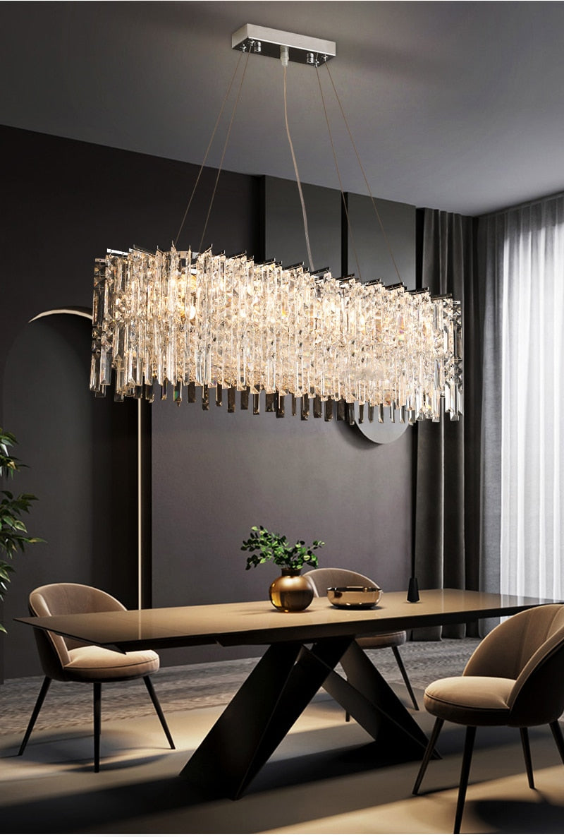 YLK Kitchen Island Modern Crystal Chandelier