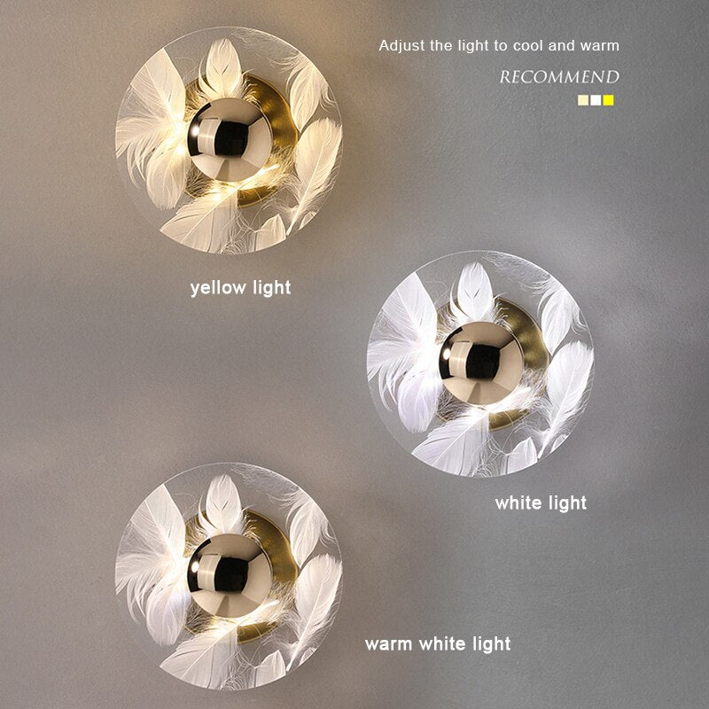 Lyf Feather-Glass LED Wall Lamp