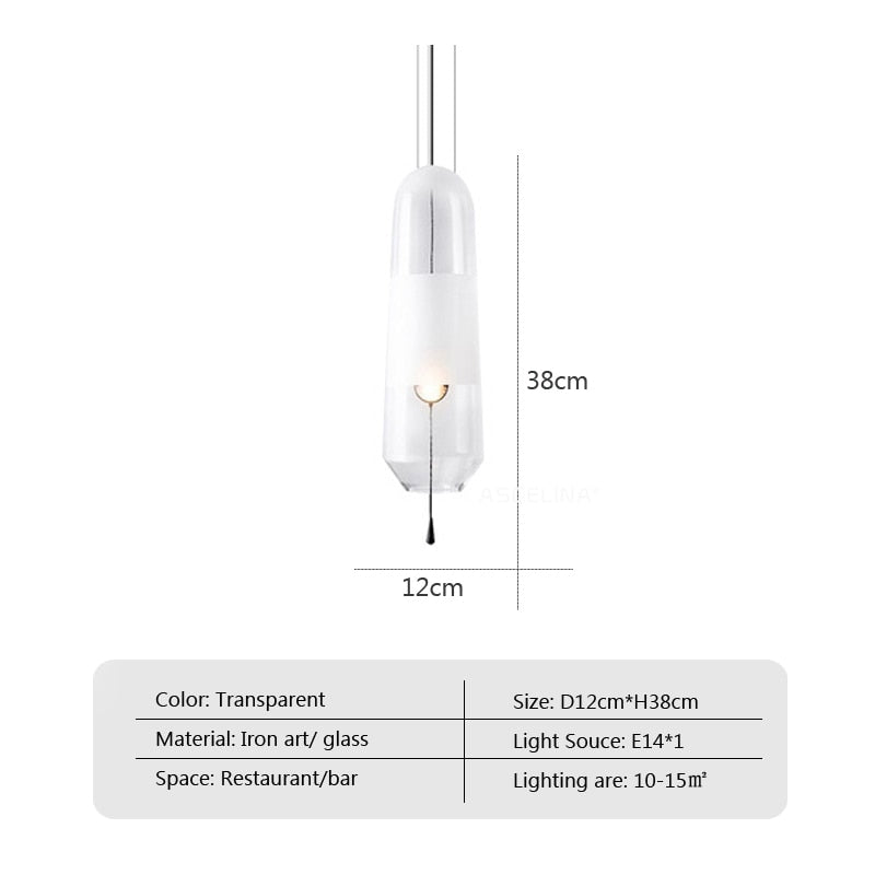 Wad Modern Glass Light Pendant Lamp