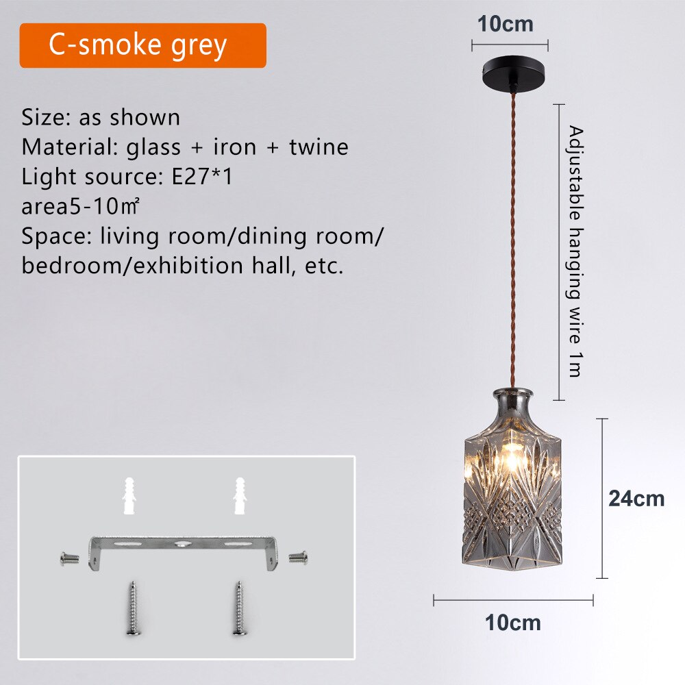 HEN Aegea Retro Glass Lampshade Pendant Lights