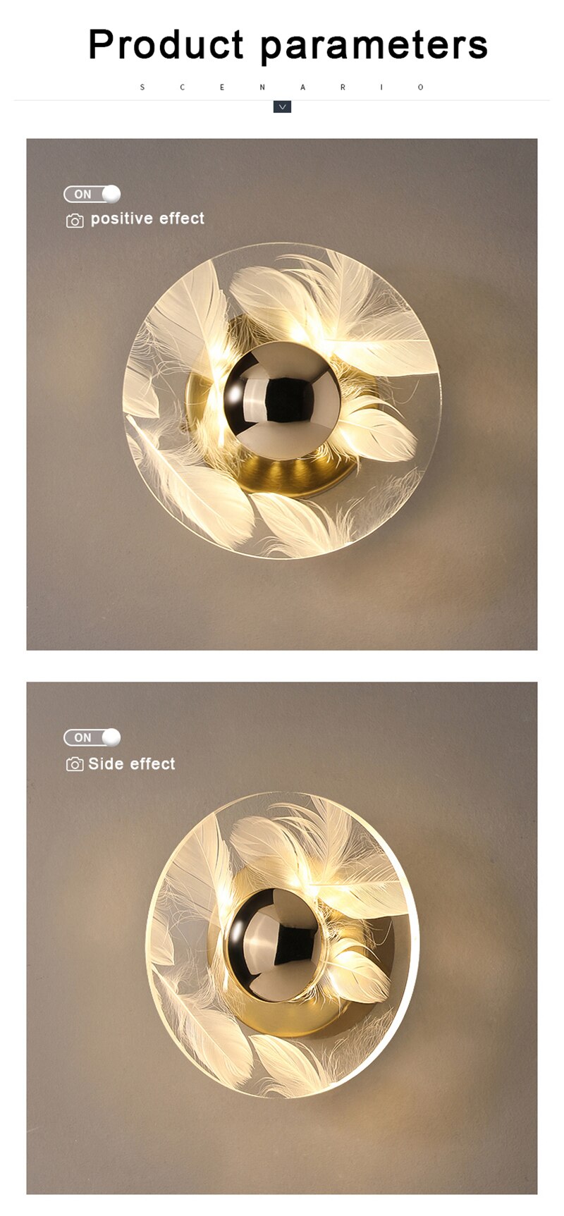 Lyf Feather-Glass LED Wall Lamp