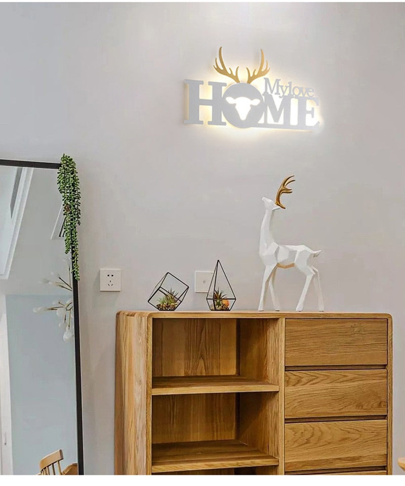 GRN HOME-FAMILY-LOVE Logo Creative Modern Acrylic Wall Lamp