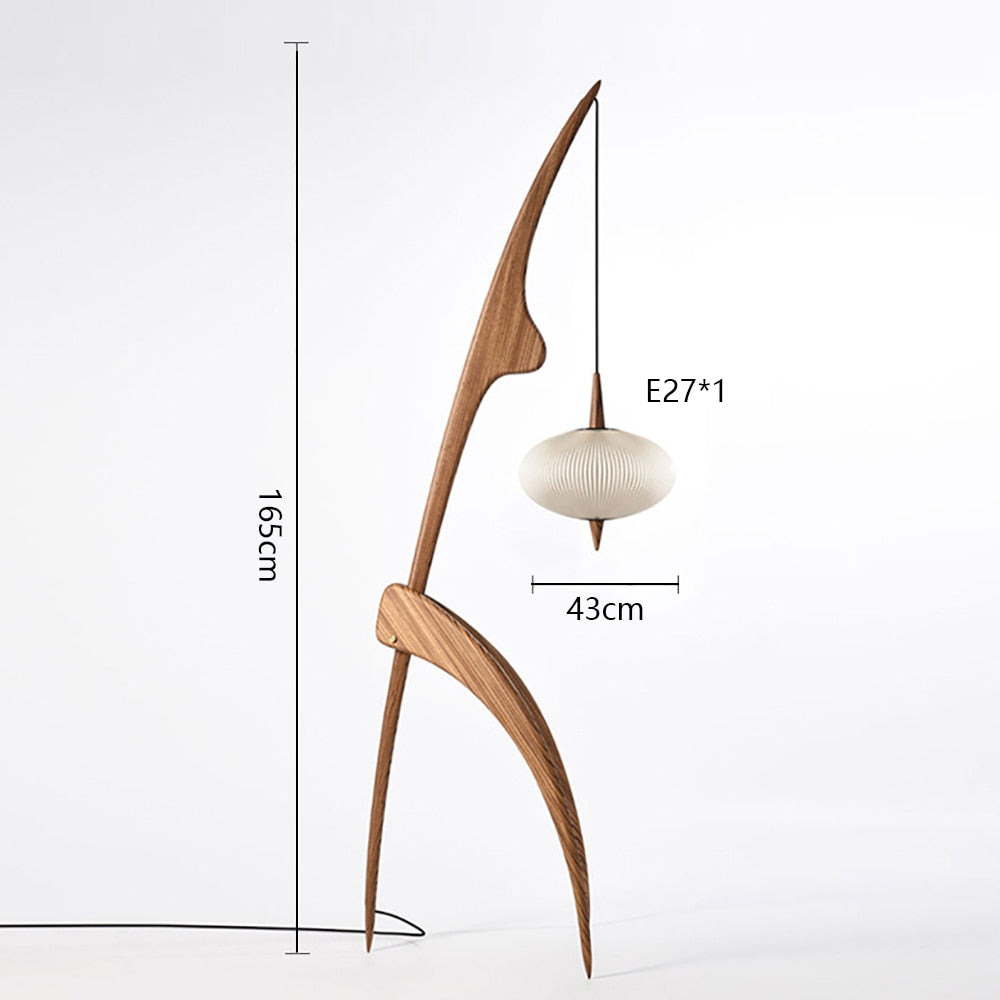 OLGA Floor Lamp Nordic Creative Wood Fabric Dimming Night Stand