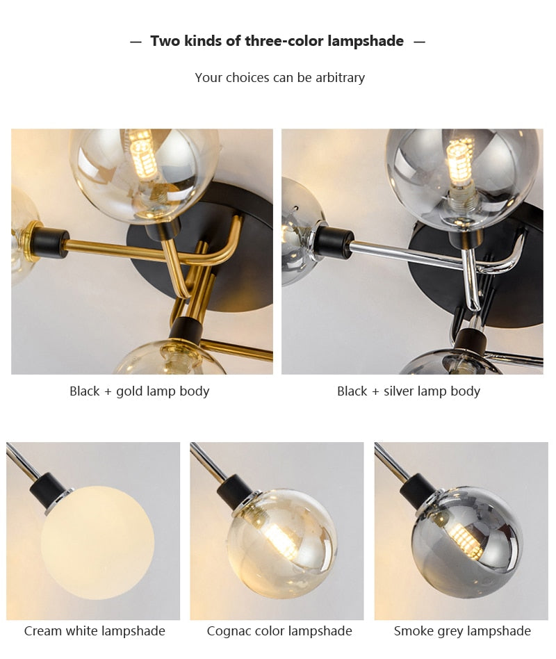 Wad Nordic Round Glass Chandelier