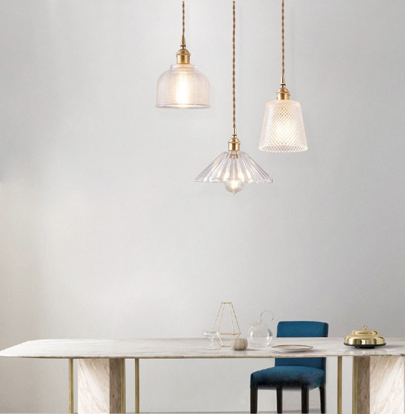 Nordic Glass Minimalist E27 Transparent Lampshade Pendant Light