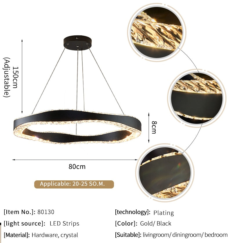 Ylk Modern Crystal Chandelier Fixture