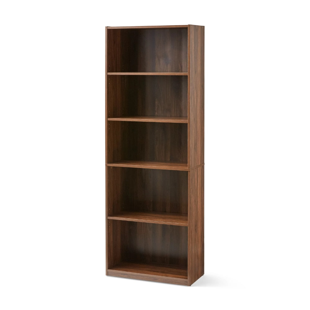 Njord - 5-Shelf Book Shelf Living Room Shelves Wood Shelves