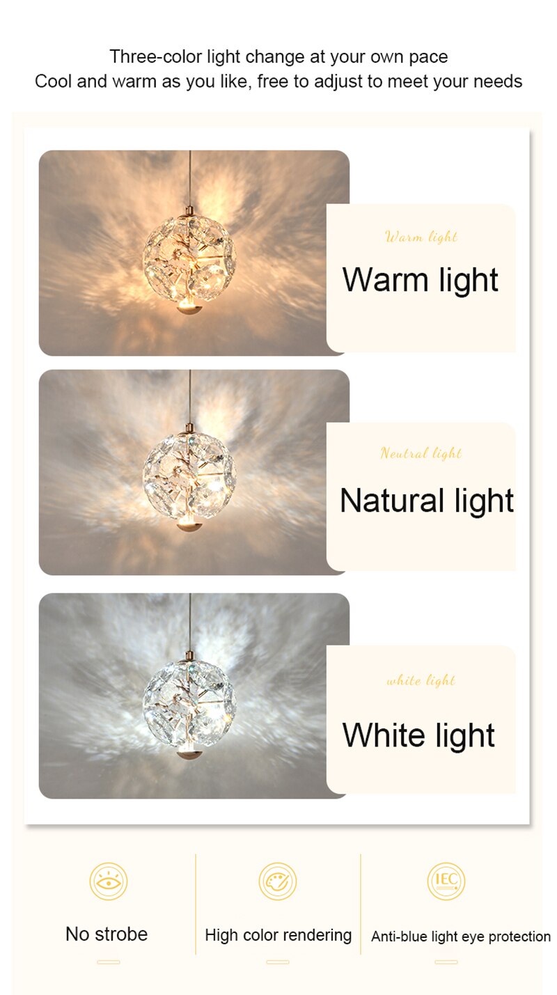 LYF Emerald LED Nordic Pendant Lights Crystal Hanging Lamp