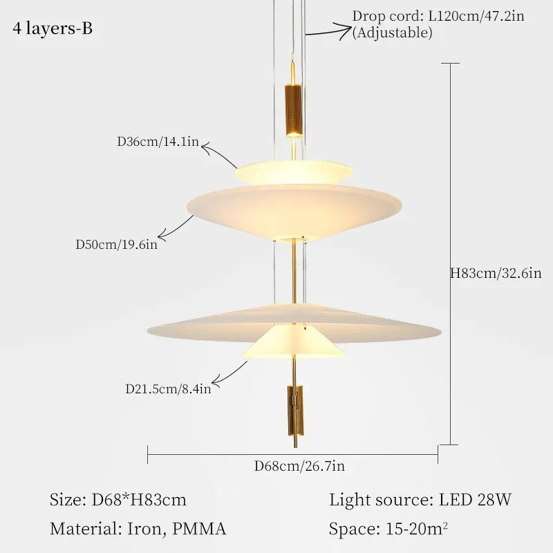 Modern Chandelier Flying Saucer Lamp UFO Hanging Light