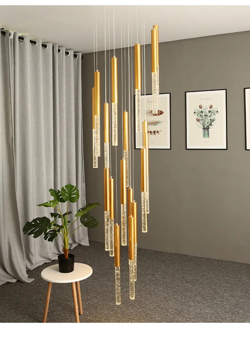 Ylk Touse Long Crystal Chandelier
