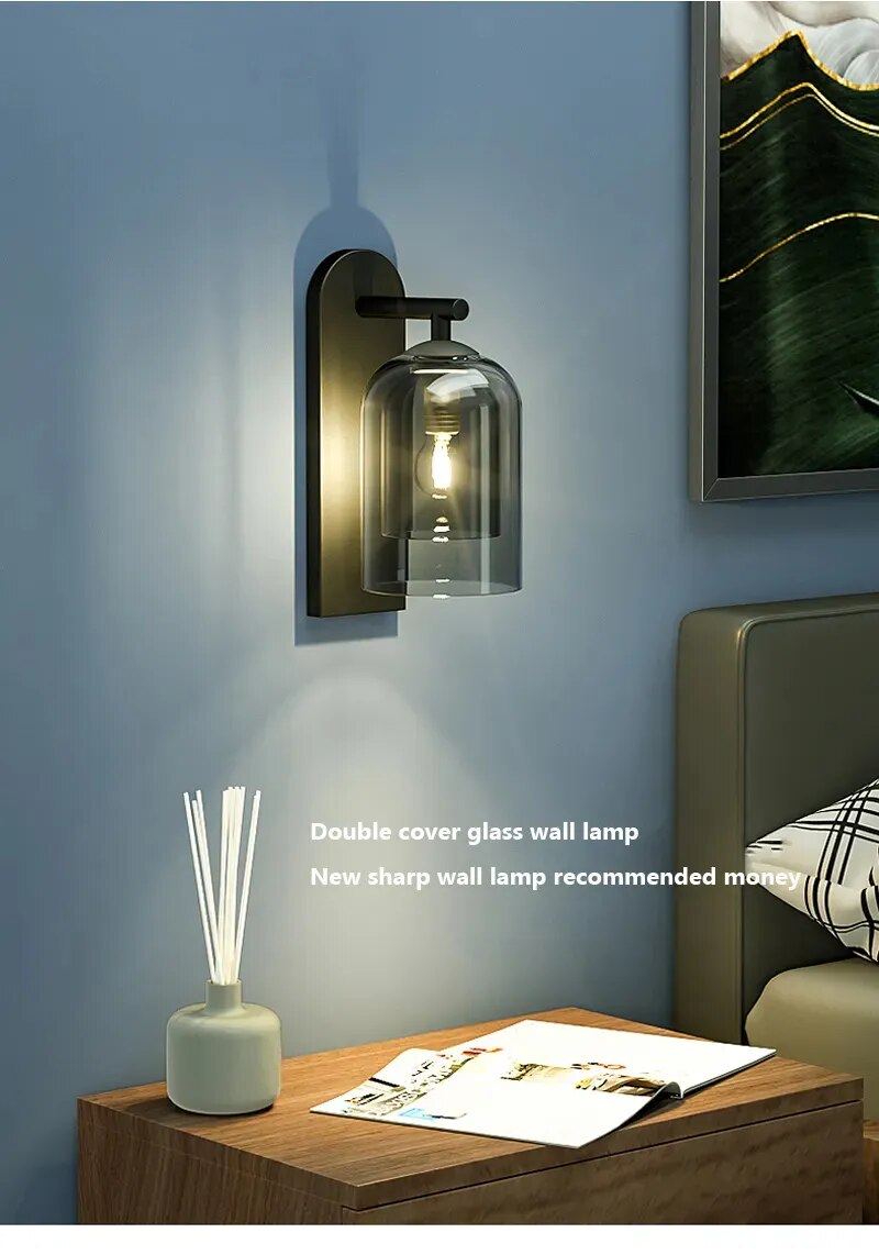 IIS Postmodern Indoor Glass Wall Lights Vintage Bath Vanity