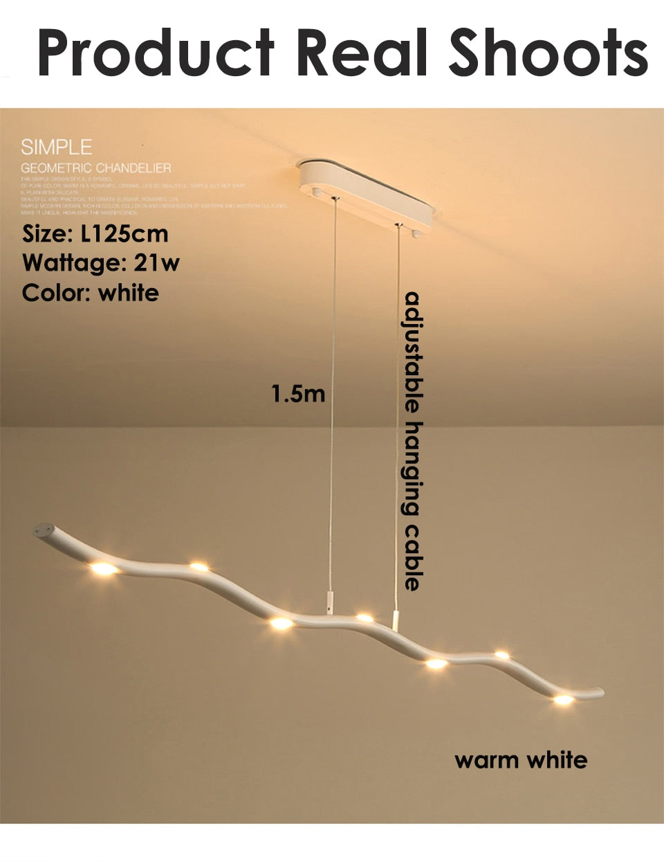 IIS Adjustable Haning Wave Chandelier Lighting