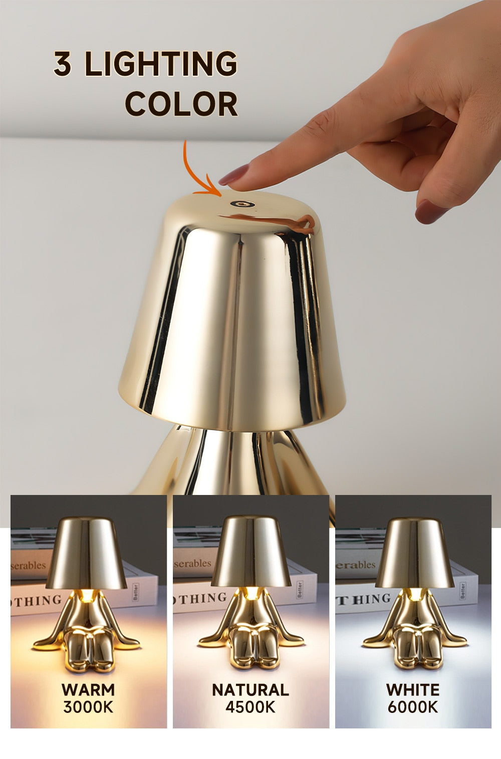 PQ Golden/Silver Statuette LED Aluminum