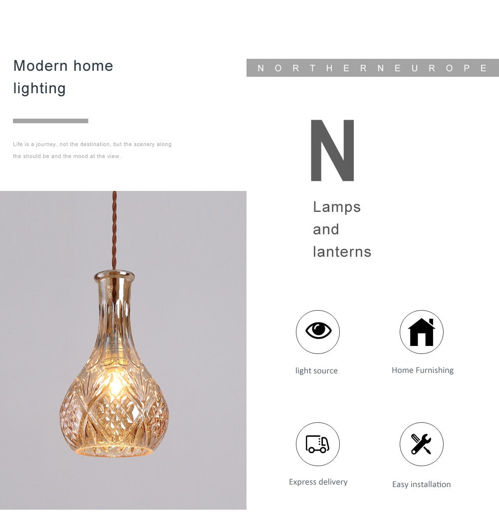 HEN Aegea Retro Glass Lampshade Pendant Lights