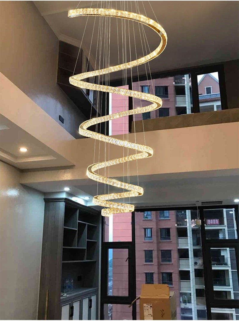 Ylk Famina Long Spiral Chandelier