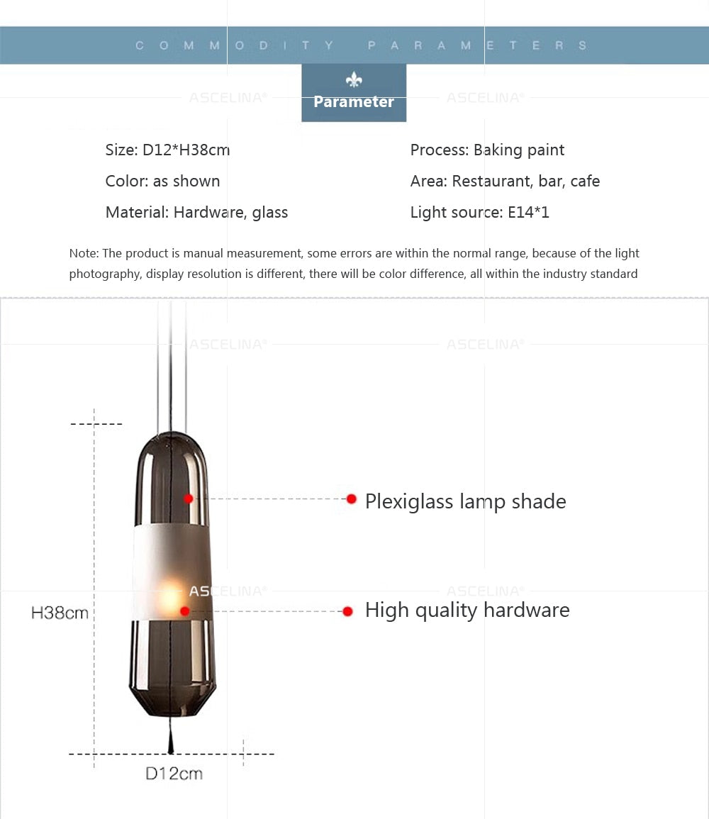 Wad Modern Glass Light Pendant Lamp