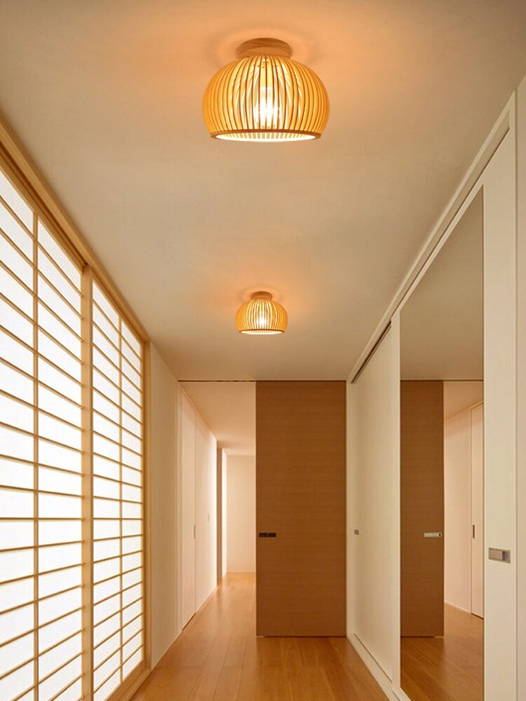 Oud Modern Bamboo Wood Ceiling Light